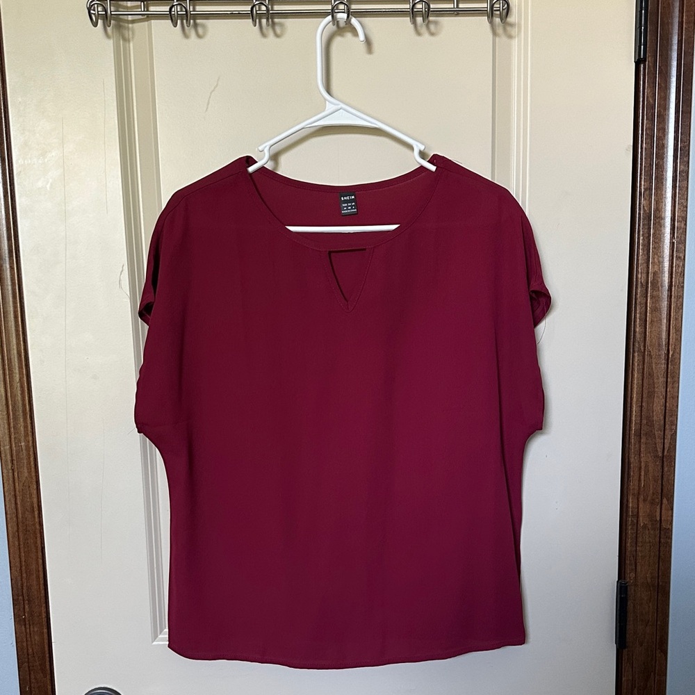 SHEIN Burgundy Blouse